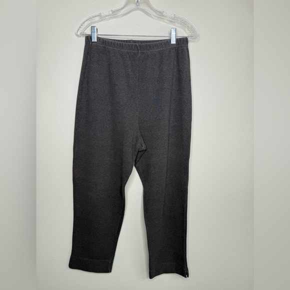 Joan Vass Dark Brown Cotton Knit Short Sleeve Top and Pants Set Size 12/14 - Picture 4 of 16